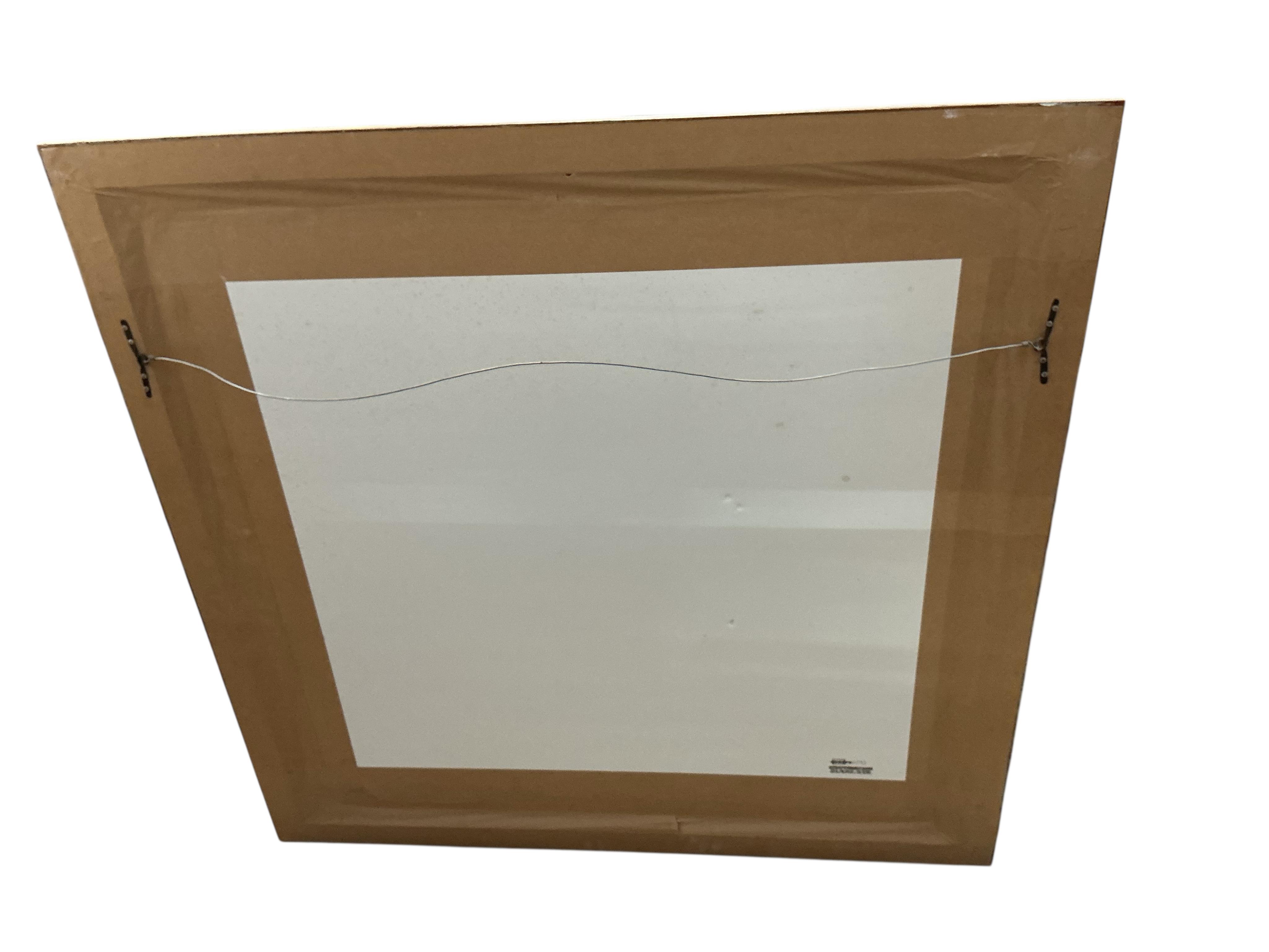A Contemporary rectangular wall mirror, width 104cm, height 104cm